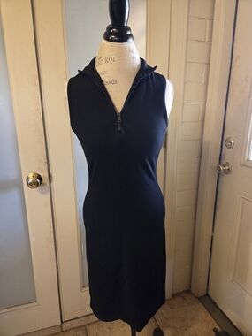Ralph Lauren Black Label Sleeveless Zip-Front Midi Dress Old Money Classy Size M
